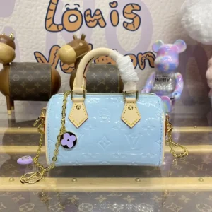 Louis Vuitton Speedy Nano Blue Patent