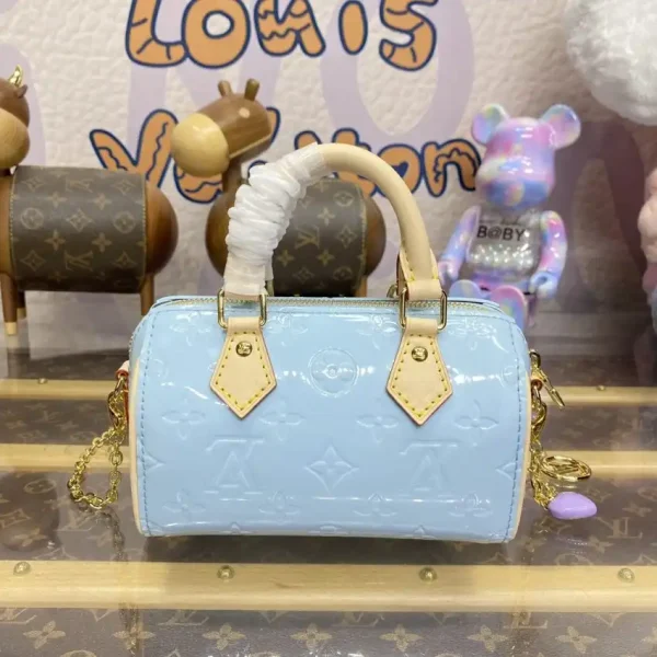 Louis Vuitton Speedy Nano Blue Patent - Image 6