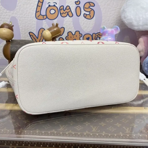 Louis Vuitton Neverfull MM White Orange - Image 4