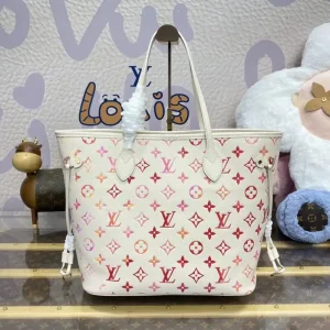 Louis Vuitton Neverfull MM White Orange