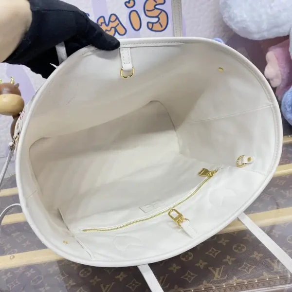 Louis Vuitton Neverfull MM White Orange - Image 3