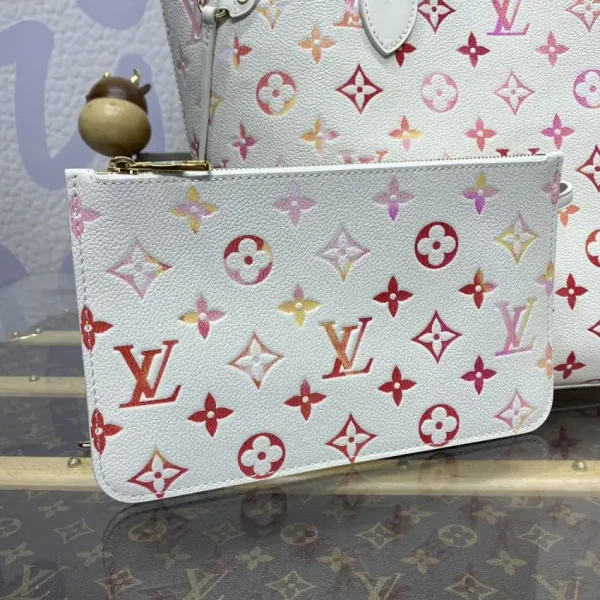 Louis Vuitton Neverfull MM White Orange - Image 10