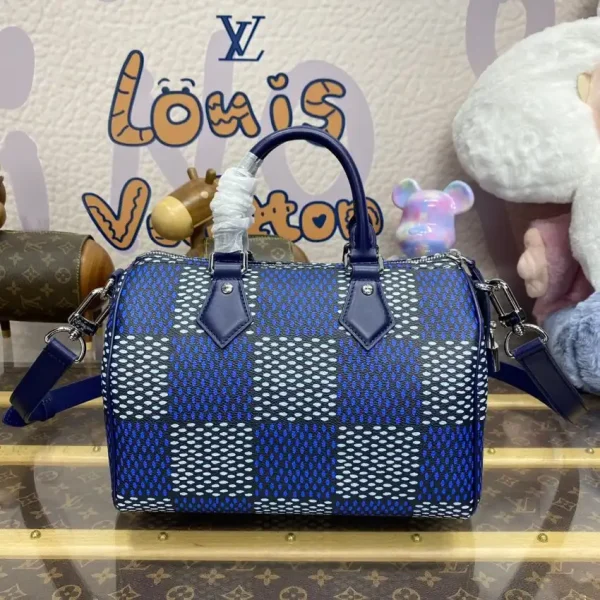 Louis Vuitton Speedy Bandouliere 25 Blue Grid - Image 5