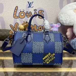 Louis Vuitton Speedy Bandouliere 25 Blue Grid