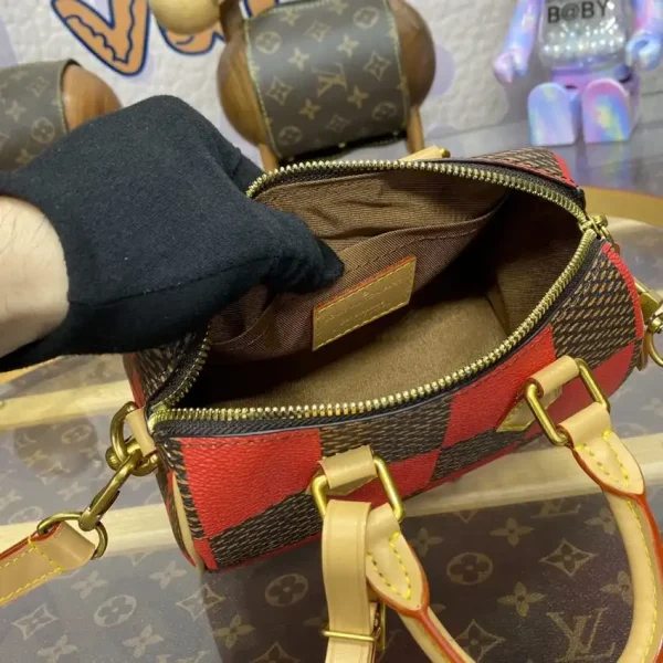 Louis Vuitton Speedy 18 Red Grid - Image 7