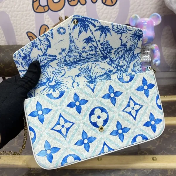 Louis Vuitton Félicie Pochette Blue Pink - Image 4