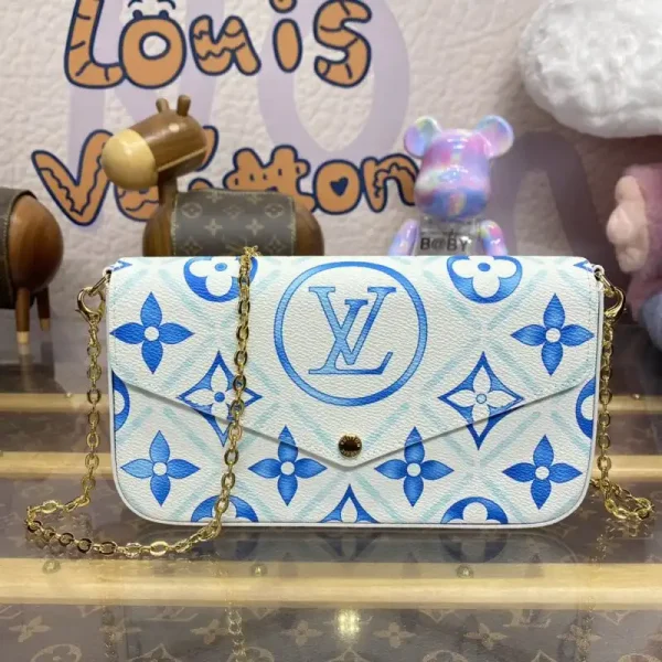 Louis Vuitton Félicie Pochette Blue Pink