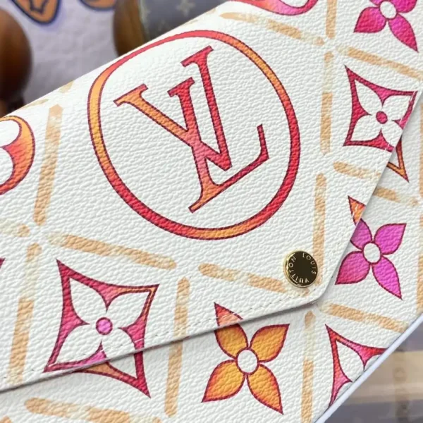 Louis Vuitton Félicie Pochette White Orange Flowers - Image 3