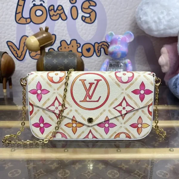 Louis Vuitton Félicie Pochette White Orange Flowers