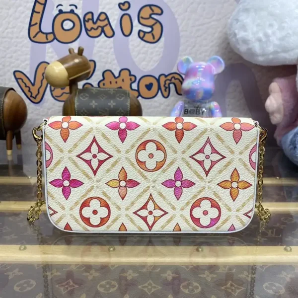 Louis Vuitton Félicie Pochette White Orange Flowers - Image 7