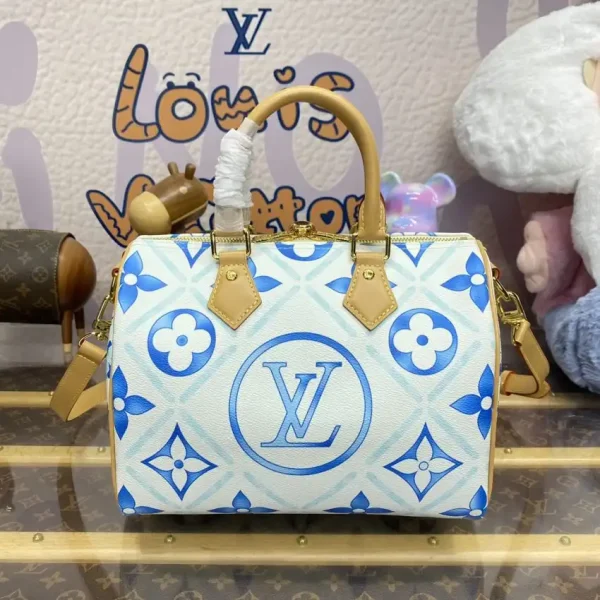Louis Vuitton Speedy Bandouliere 25 Blue-White - Image 4