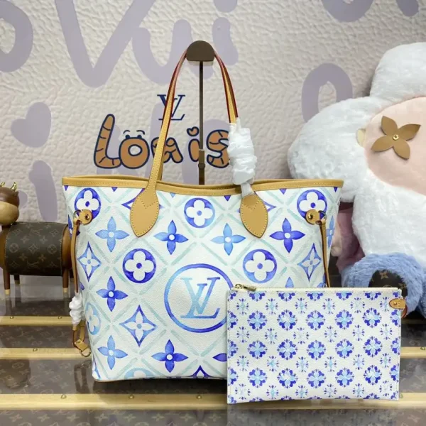Louis Vuitton Neverfull MM Bue - Image 6