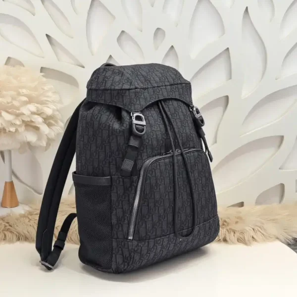 Dior 8 Backpack with Flap Black - Image 8