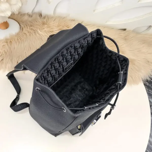 Dior Saddle Backpack Black With Flap - Image 5