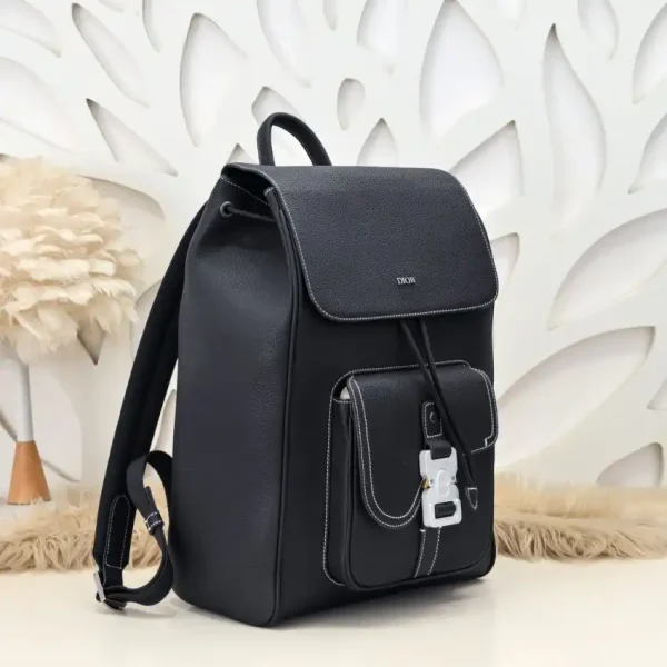 Dior Saddle Backpack Black With Flap - Image 7