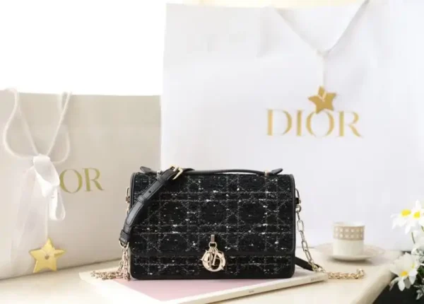 My Dior Top Handle Bag Black Canvas