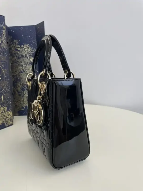Lady Dior Mini Black Patent - Image 2