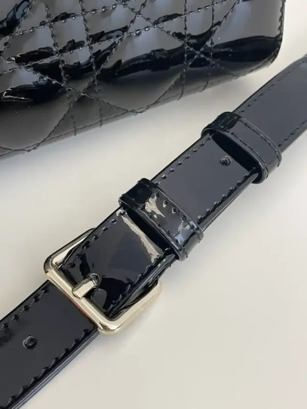 Lady Dior Mini Black Patent - Image 6
