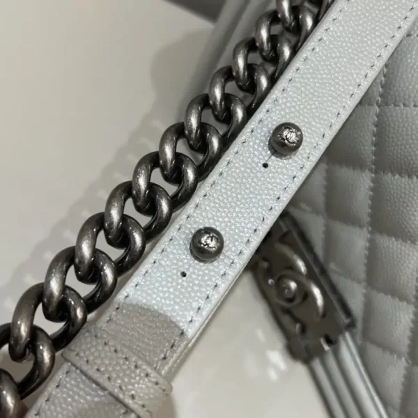 CHANEL Le Boy Grey Silver - Image 3
