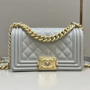 CHANEL Le Boy  Grey Gold