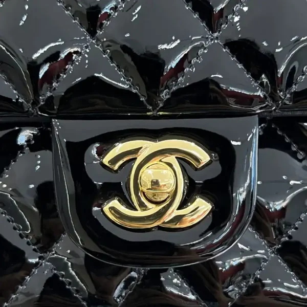 CHANEL Classic Flap 25cm Patent Black - Image 7