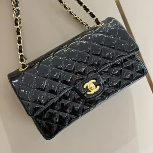 CHANEL Classic Flap 25cm Patent Black