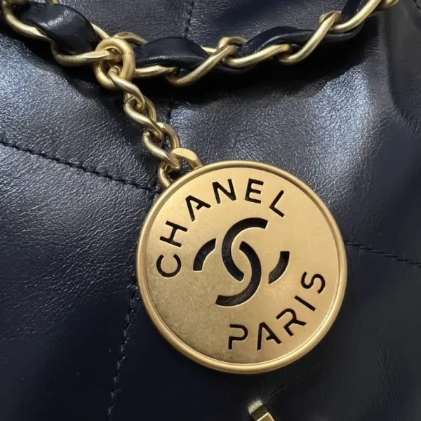 CHANEL 22 Small Handbag Dark Blue - Image 4
