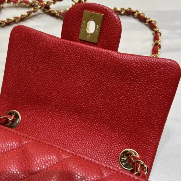 CHANEL Classic Flap 17cm  Bright Red - Image 8