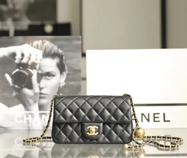 CHANEL CF 17cm Golden Ball Black