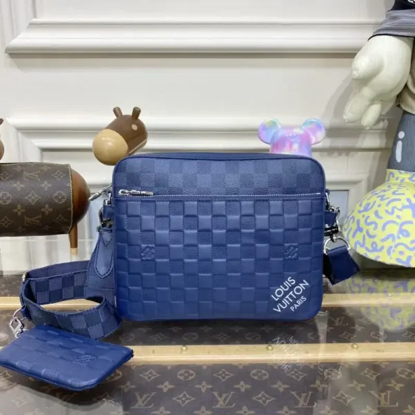 Louis Vuitton Trio Messenger Blue Grid