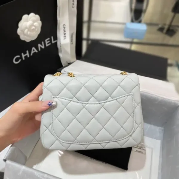 CHANEL 23S Camellia Square Light Blue - Image 4