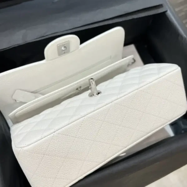 CHANEL Classic Flap 23cm White Silver - Image 6