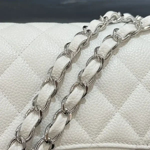CHANEL Classic Flap 23cm White Silver - Image 7