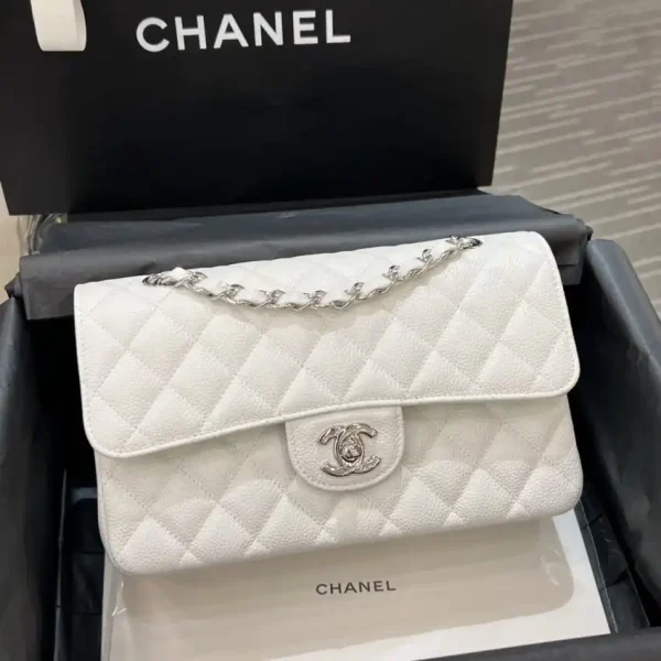 CHANEL Classic Flap 23cm White Silver - Image 8