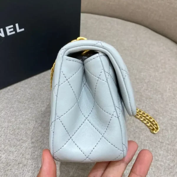 CHANEL Camellia Flap Light Blue - Image 3