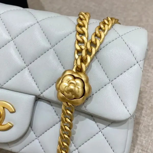 CHANEL Camellia Flap Light Blue - Image 5