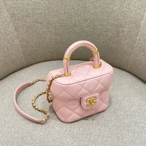 CHANEL Tweed Handle Crush Small Pink - Image 3