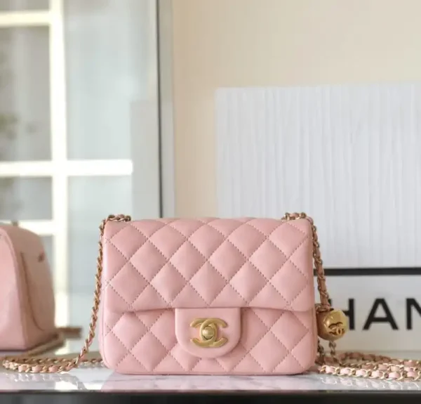 CHANEL CF 17cm Golden Ball Pink
