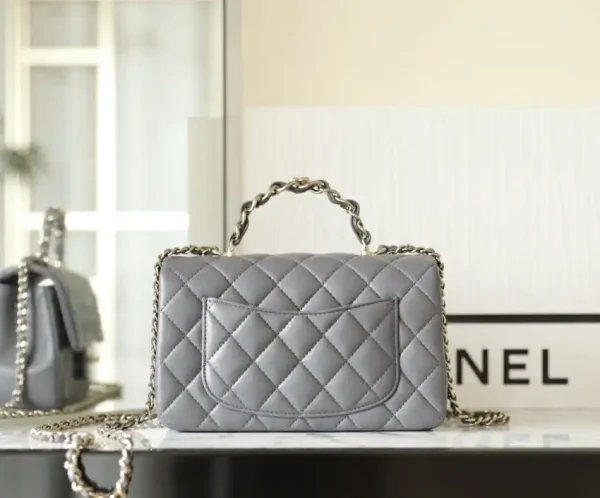 CHANEL CF 20 cm Handle Beige - Image 8