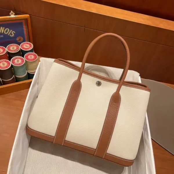 Hermes Garden Party 30cm Beige Canvas - Image 3