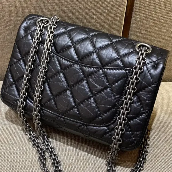 CHANEL 2.55 Mini Bag Black Silver - Image 5