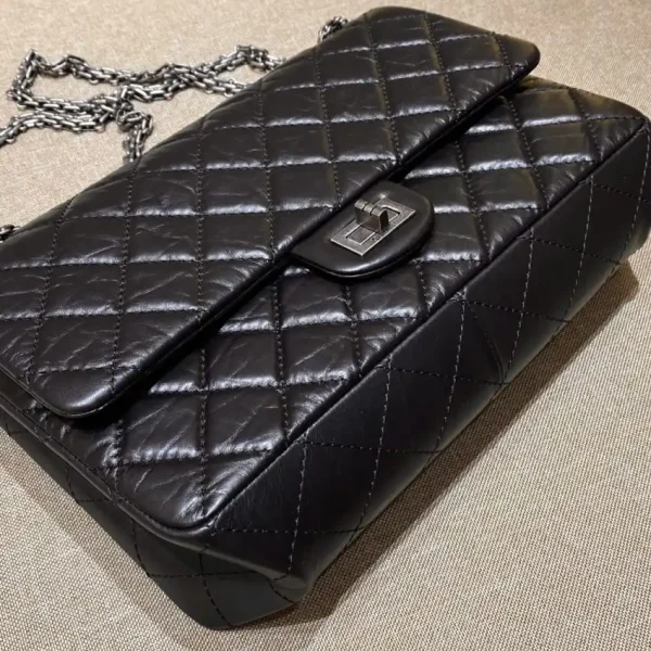 CHANEL 2.55 Bag Black Silver - Image 3