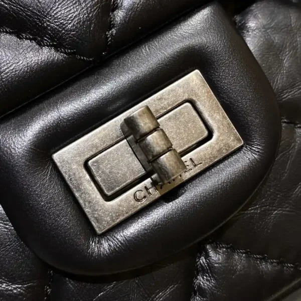 CHANEL 2.55 Bag Black Silver - Image 2