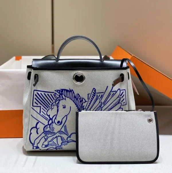 Hermes Herbag 31cm Blue Horse - Image 6