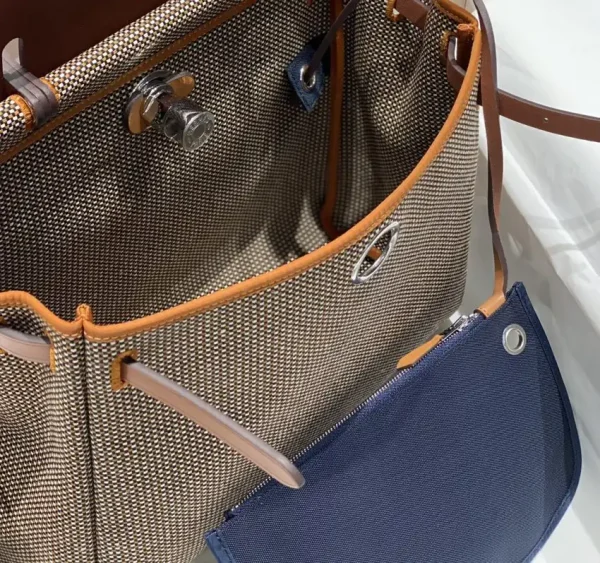 Hermes Herbag 31cm Brown Plaid - Image 6