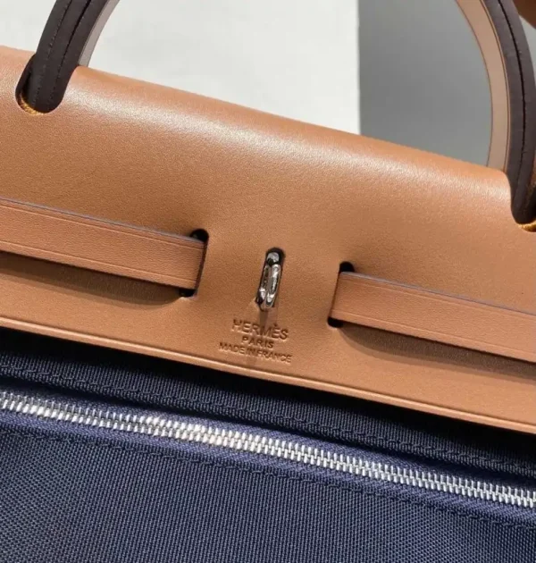 Hermes Herbag 31cm Brown Plaid - Image 8