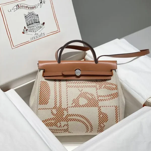 Hermes Herbag 31cm Manic Bride Brown - Image 3