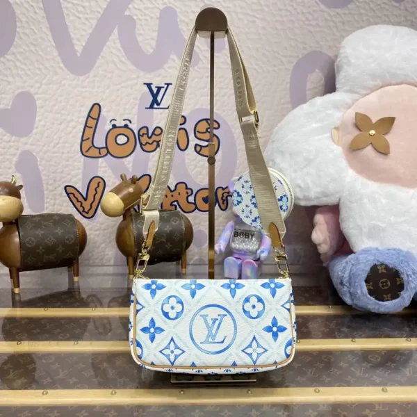 Louis Vuitton Multi Pochette Accessoires White Blue - Image 4