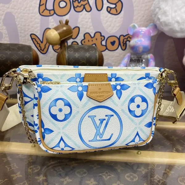 Louis Vuitton Multi Pochette Accessoires White Blue - Image 8