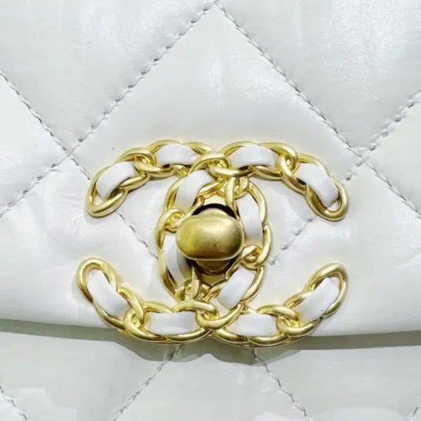 CHANEL 19 Mini Flap  White Bag - Image 6